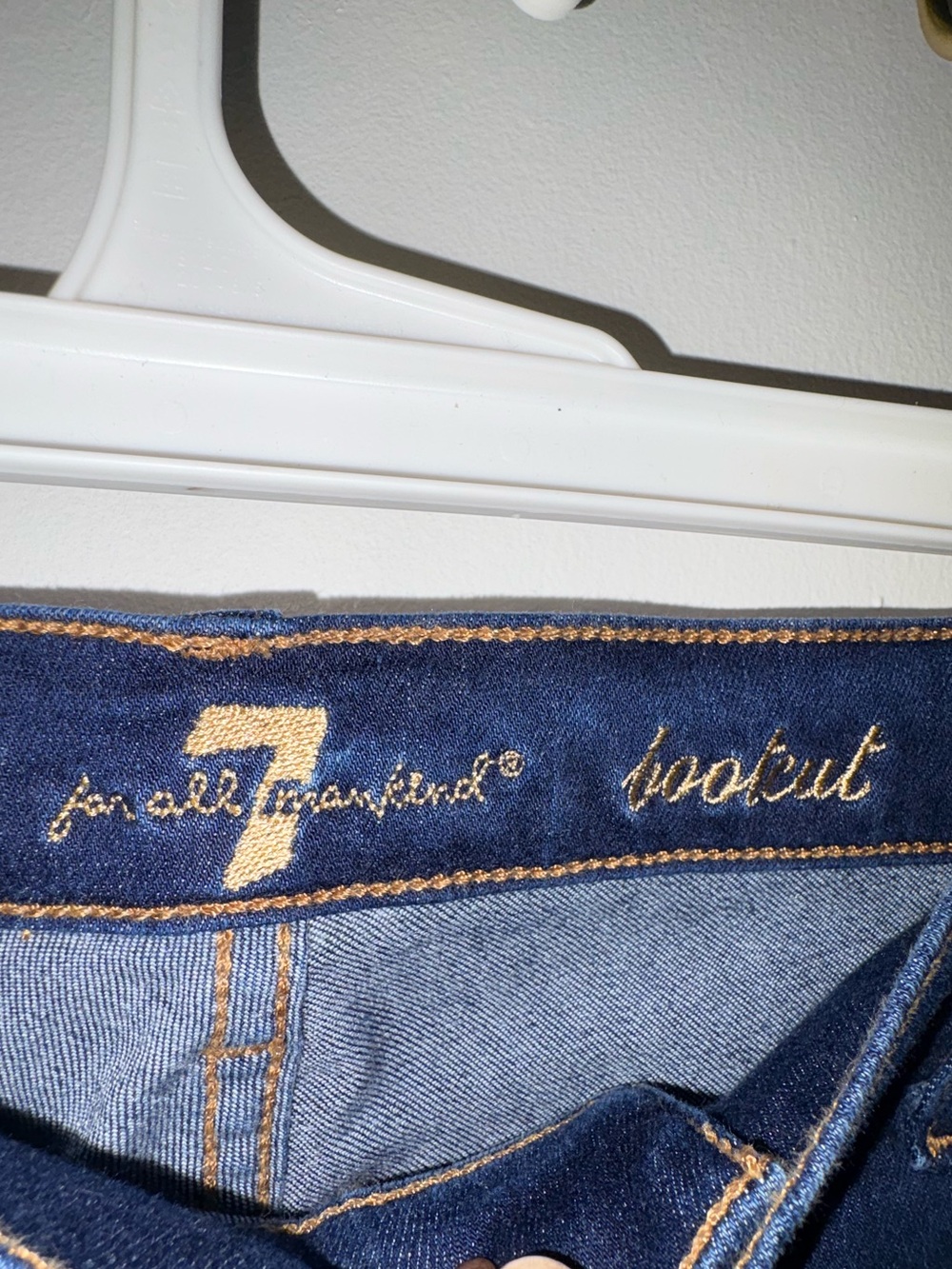 7 For All Mankind Mid-Rise Bootcut Dark Indigo Blue Jeans Size 30 - Picture 6 of 14